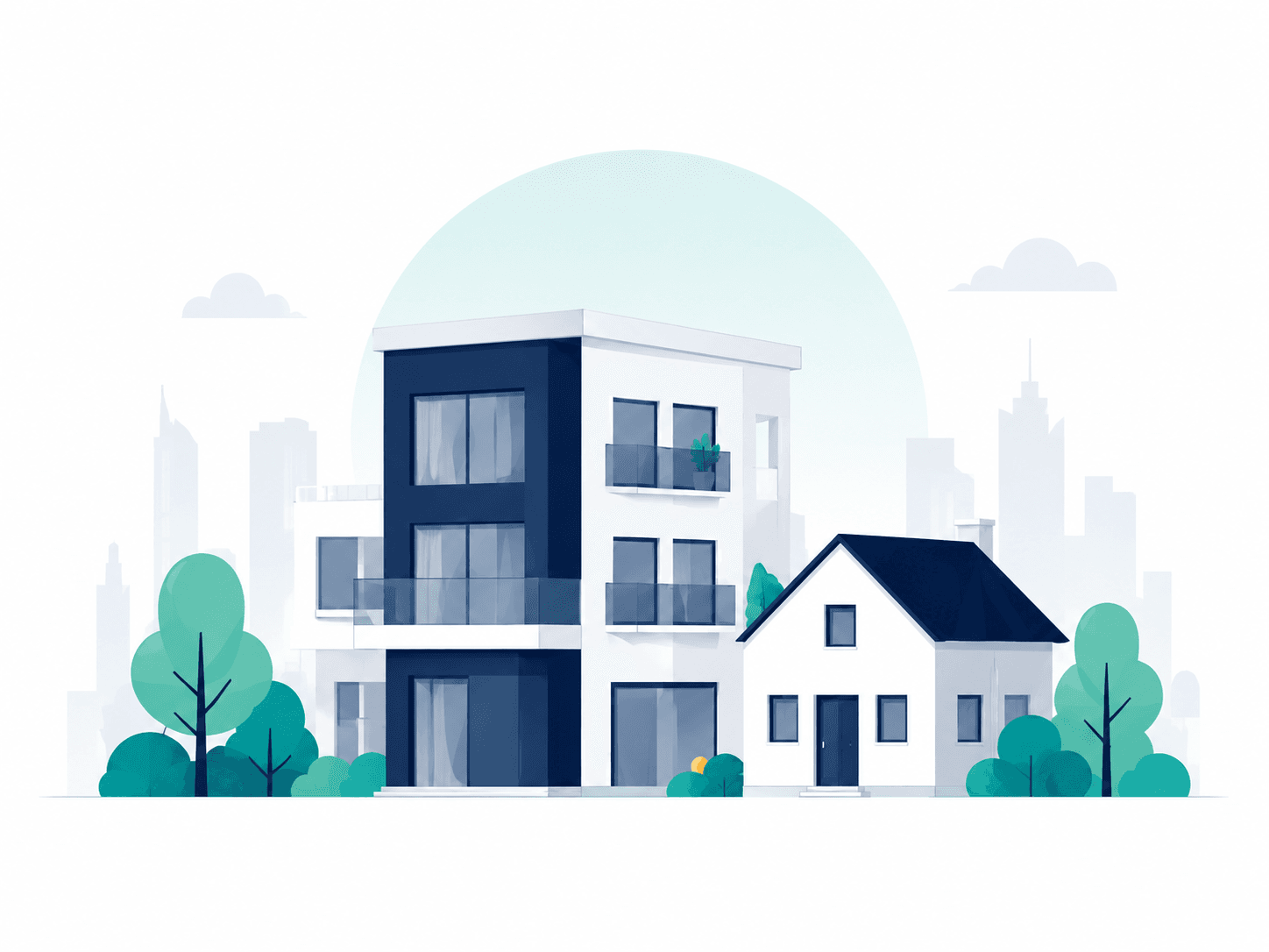 Modern residential buildings
